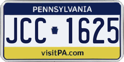 PA license plate JCC1625