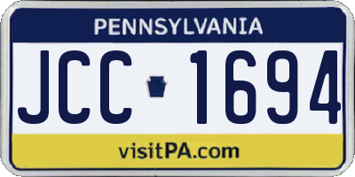 PA license plate JCC1694