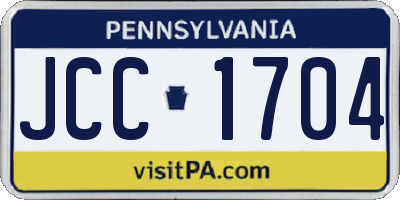 PA license plate JCC1704