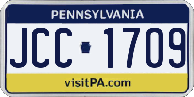 PA license plate JCC1709