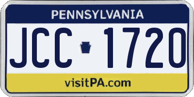 PA license plate JCC1720