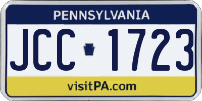 PA license plate JCC1723