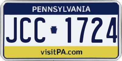 PA license plate JCC1724
