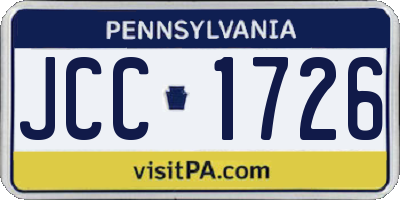 PA license plate JCC1726