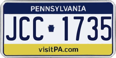 PA license plate JCC1735