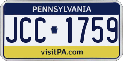 PA license plate JCC1759