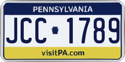 PA license plate JCC1789