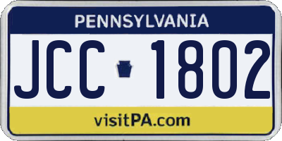 PA license plate JCC1802