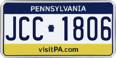 PA license plate JCC1806
