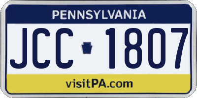 PA license plate JCC1807