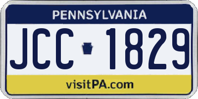 PA license plate JCC1829