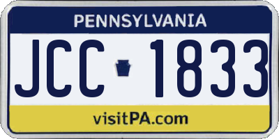 PA license plate JCC1833