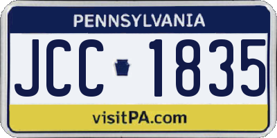PA license plate JCC1835