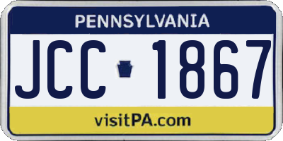 PA license plate JCC1867