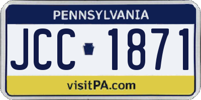 PA license plate JCC1871