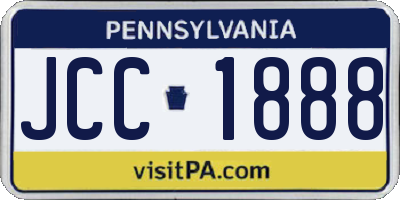 PA license plate JCC1888