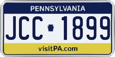 PA license plate JCC1899