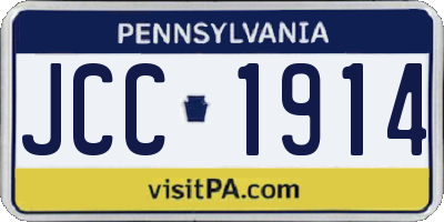 PA license plate JCC1914