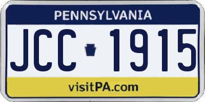 PA license plate JCC1915