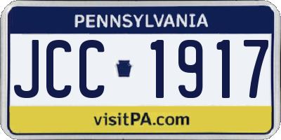 PA license plate JCC1917
