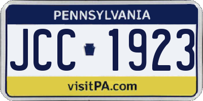 PA license plate JCC1923