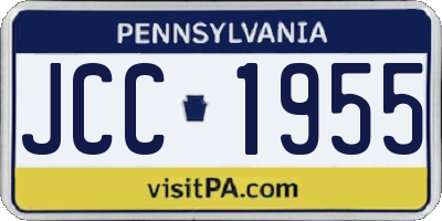 PA license plate JCC1955