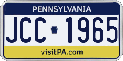 PA license plate JCC1965