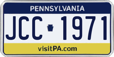 PA license plate JCC1971