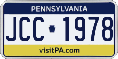 PA license plate JCC1978