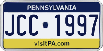 PA license plate JCC1997