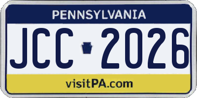 PA license plate JCC2026