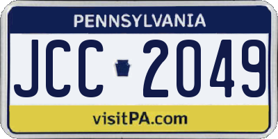 PA license plate JCC2049