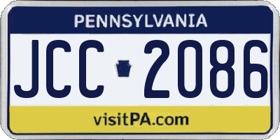 PA license plate JCC2086