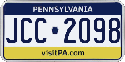 PA license plate JCC2098