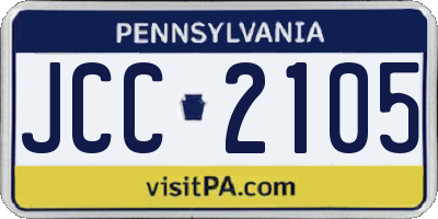 PA license plate JCC2105