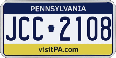PA license plate JCC2108
