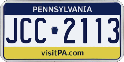 PA license plate JCC2113