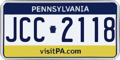 PA license plate JCC2118