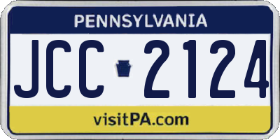 PA license plate JCC2124