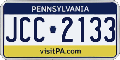 PA license plate JCC2133