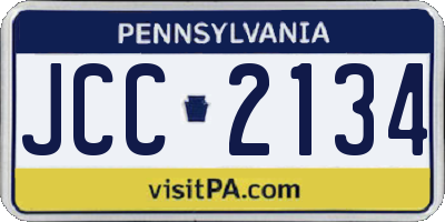 PA license plate JCC2134