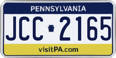 PA license plate JCC2165