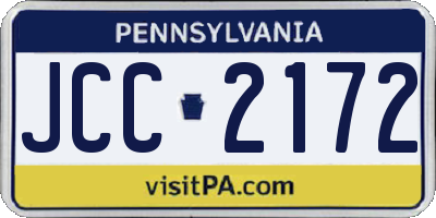 PA license plate JCC2172