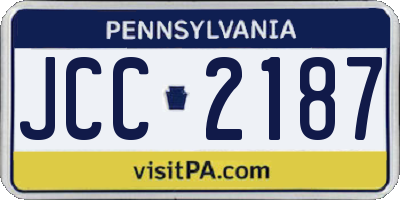 PA license plate JCC2187