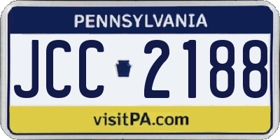 PA license plate JCC2188