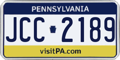 PA license plate JCC2189