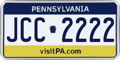 PA license plate JCC2222