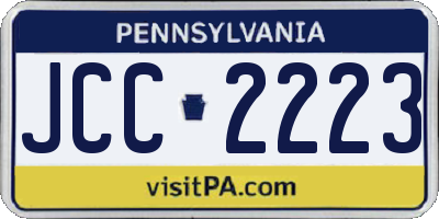 PA license plate JCC2223