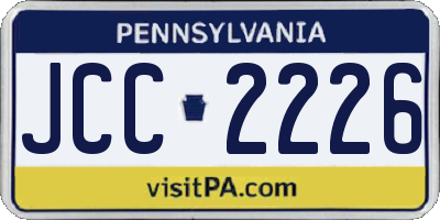PA license plate JCC2226