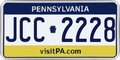 PA license plate JCC2228